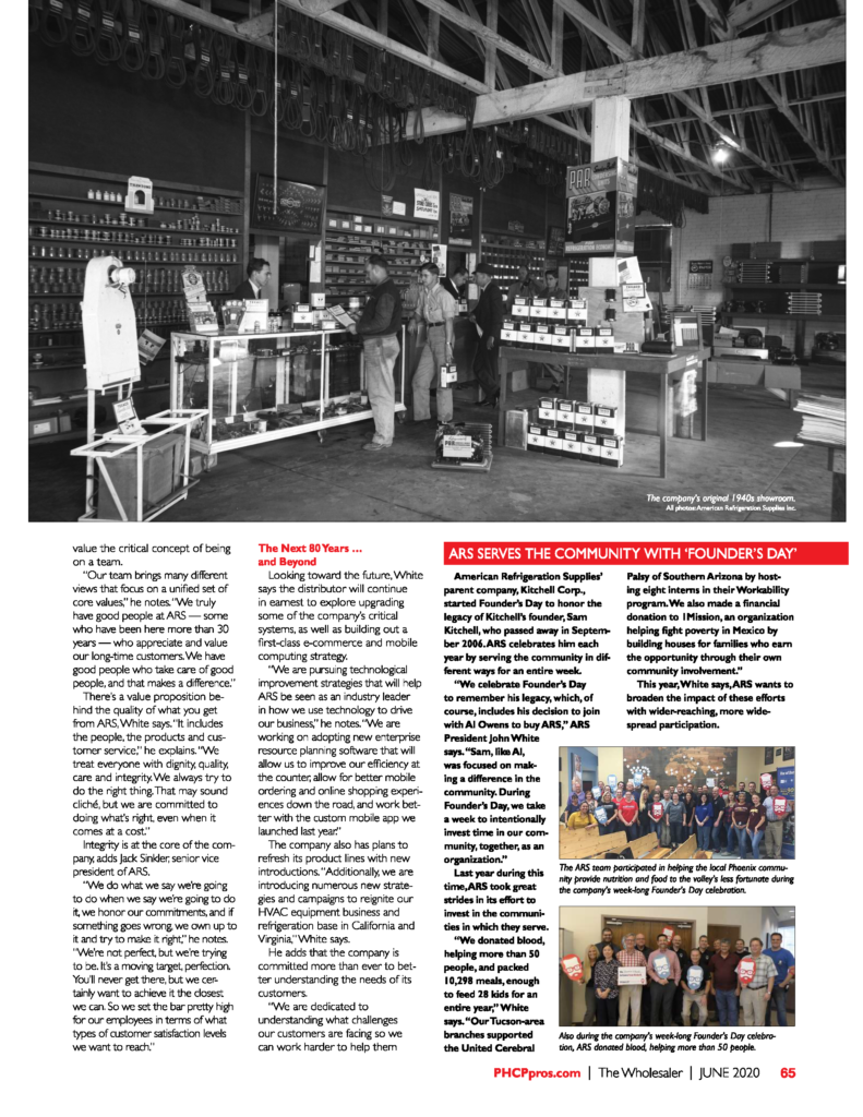 Wholesaler Magazine recognizes ARS for 80 years of success - Kitchell ...